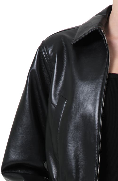 Agolde Essie Recycled Leather Crop Jacket In Black