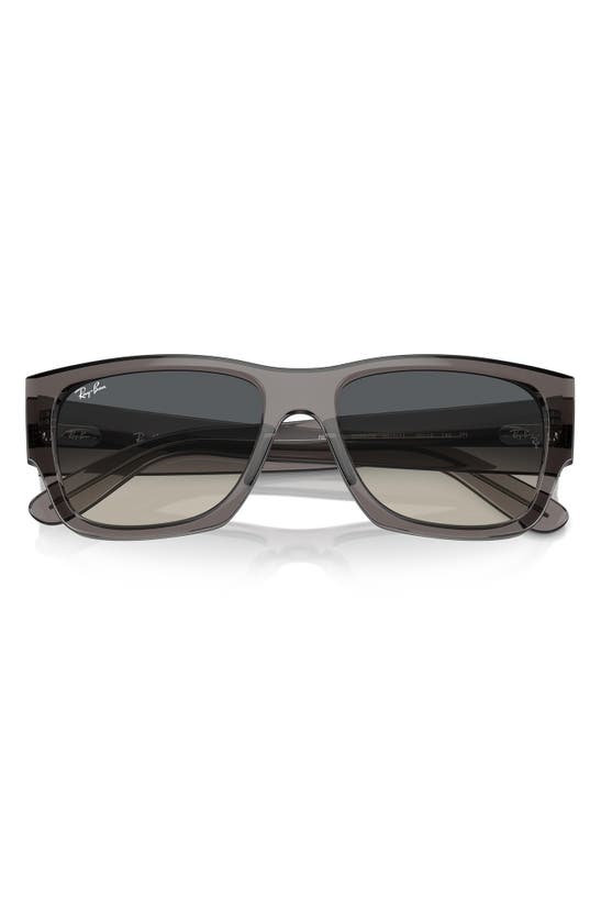 Ray Ban Carlos 56mm Polarized Rectangular Sunglasses In Grey Flash