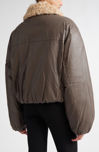 Stand Studio Fran Faux Leather Jacket with Faux Fur Collar