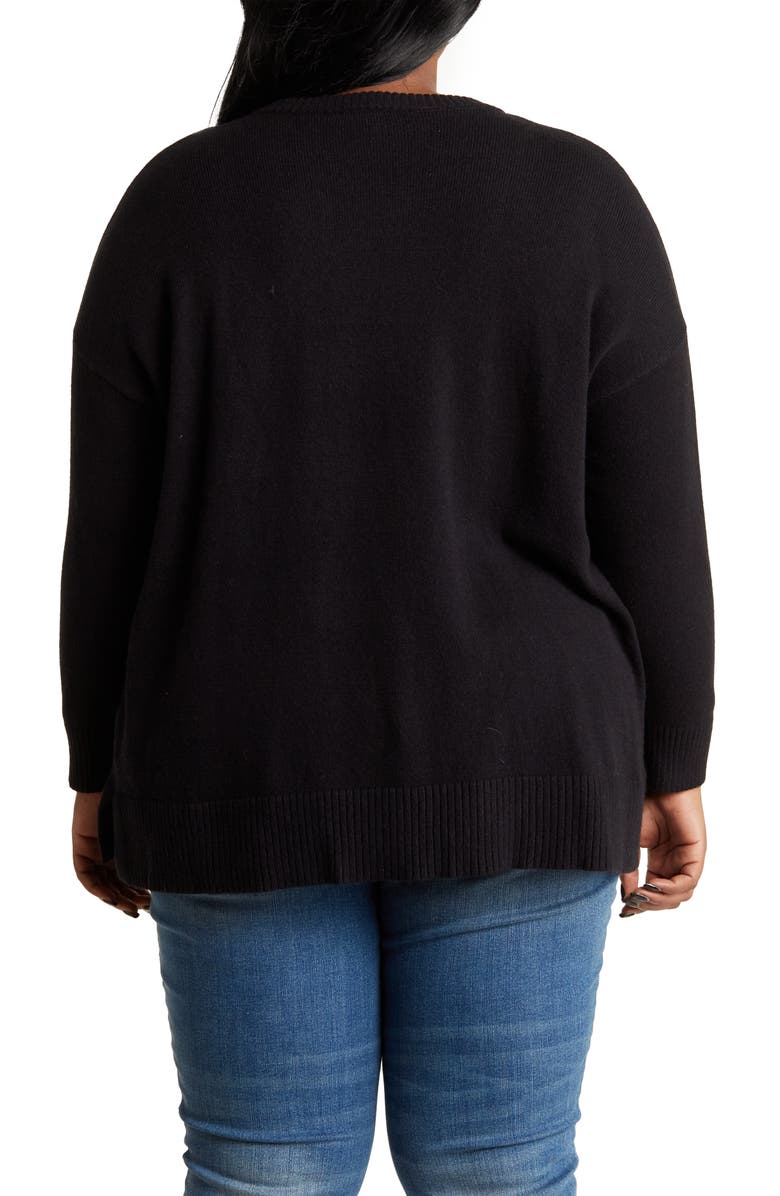 Adrianna Papell Crewneck Curve Hem Pullover Sweater | Nordstromrack