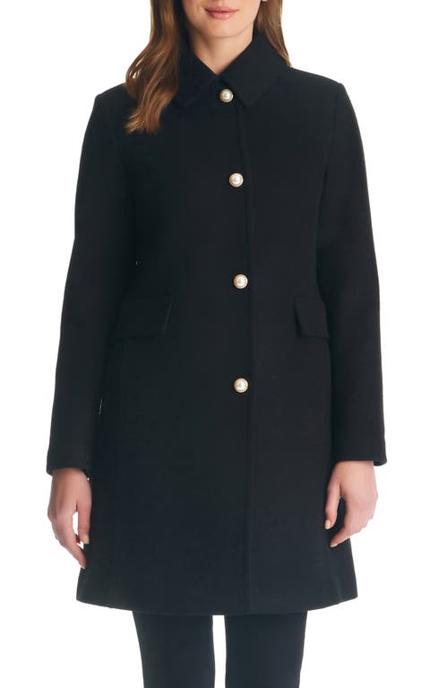 Kate Spade New York a-line wool blend coat in Black at Nordstrom, Size X-Large