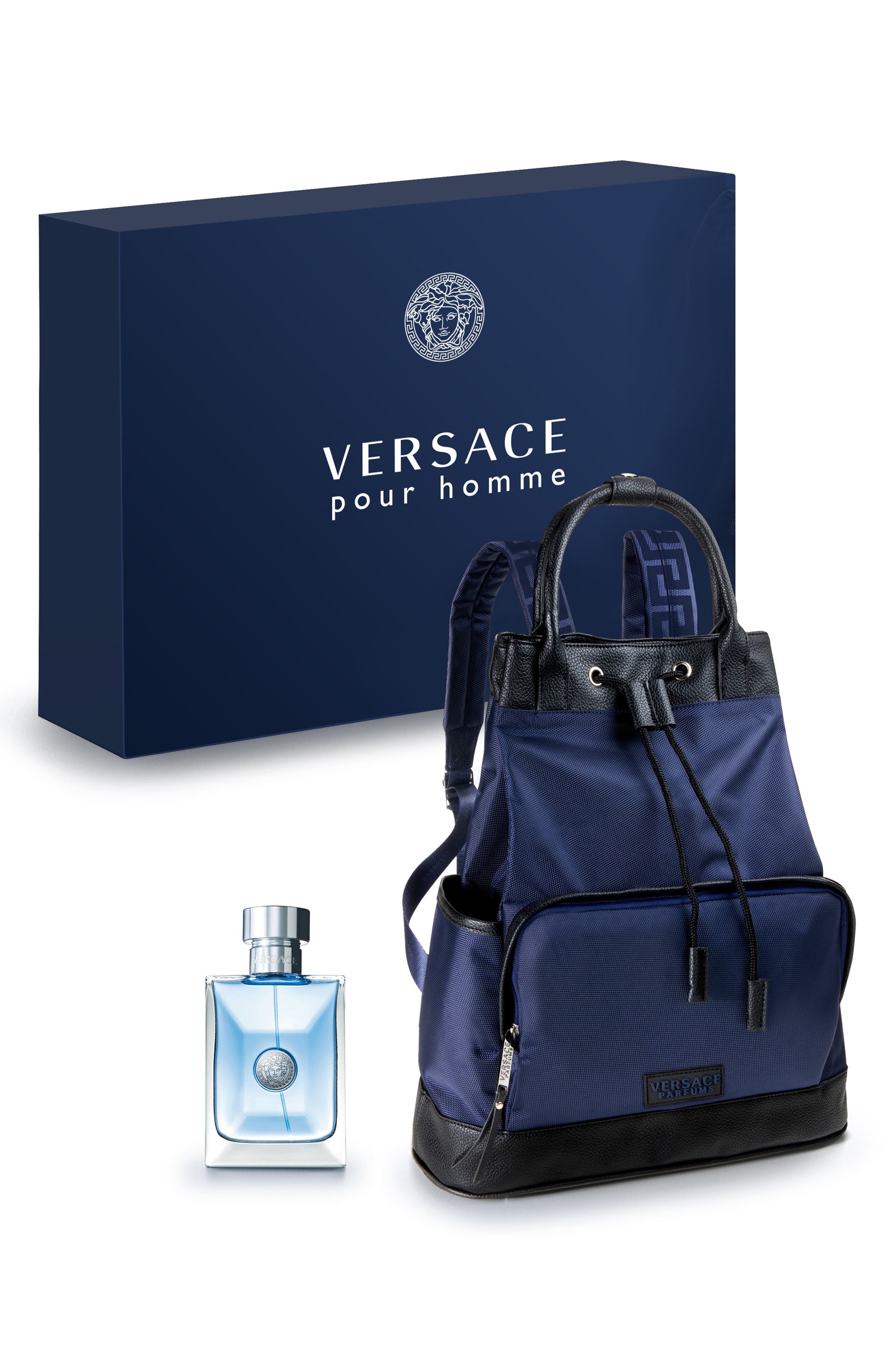 versace cologne set with backpack