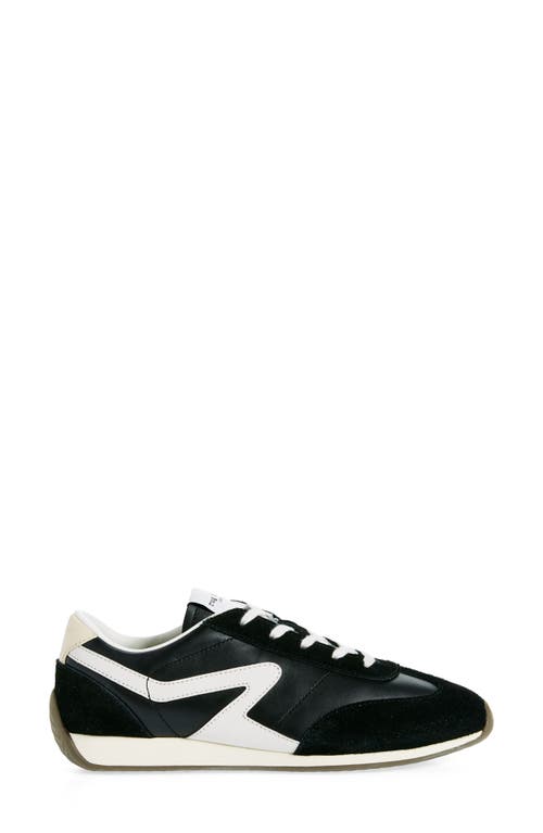 Rag & Bone Retro Slim Mixed Leather Sneakers In Black
