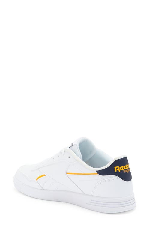 Shop Reebok Court Advance Sneaker In White/navy/gold