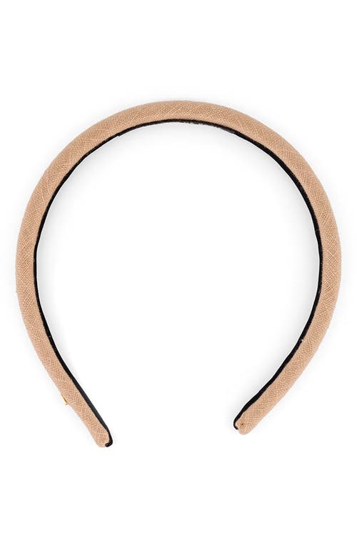 Alexandre De Paris Textured Slim Headband In Beige