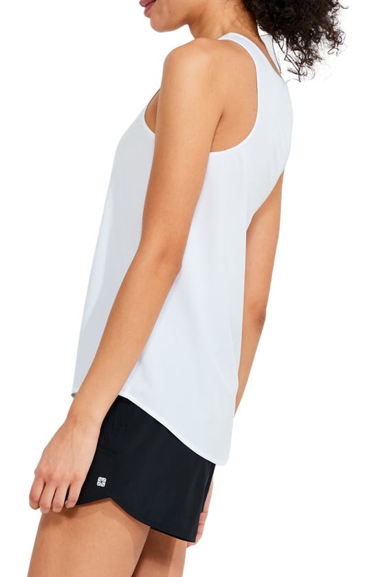 Shop Nz Active By Nic+zoe Tech Stretch Shirttail Compression Tank In Paper White