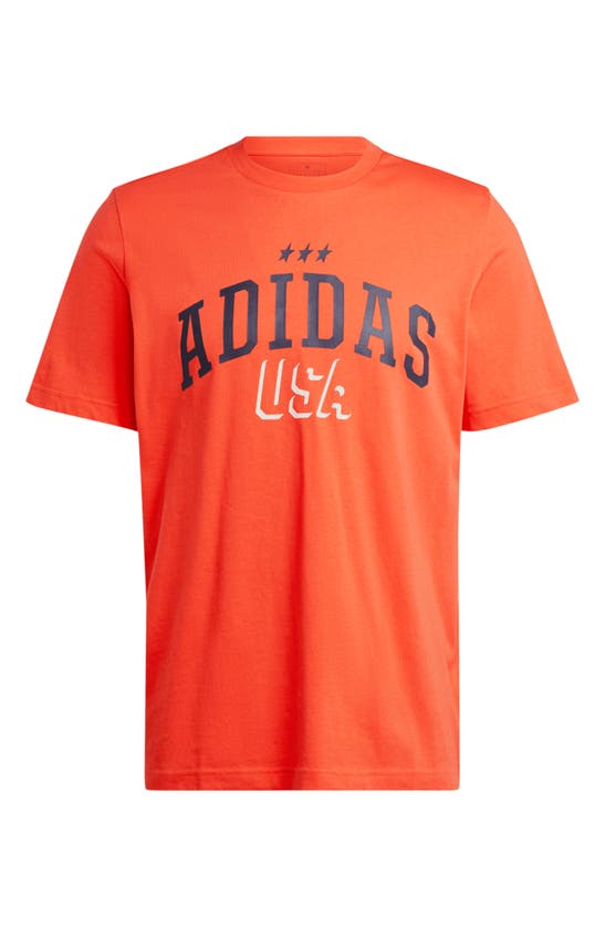 Shop Adidas Originals Adidas Americana Graphic T-shirt In Bright Red