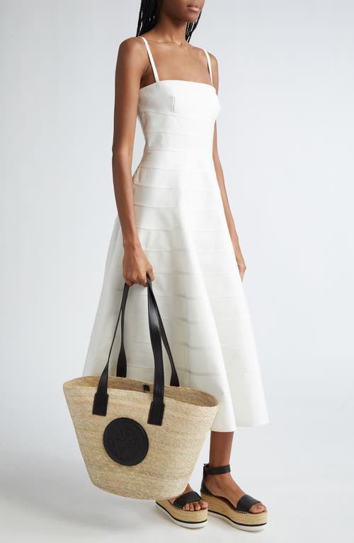 Shop Altuzarra Large Watermill Straw Tote In Natural/black