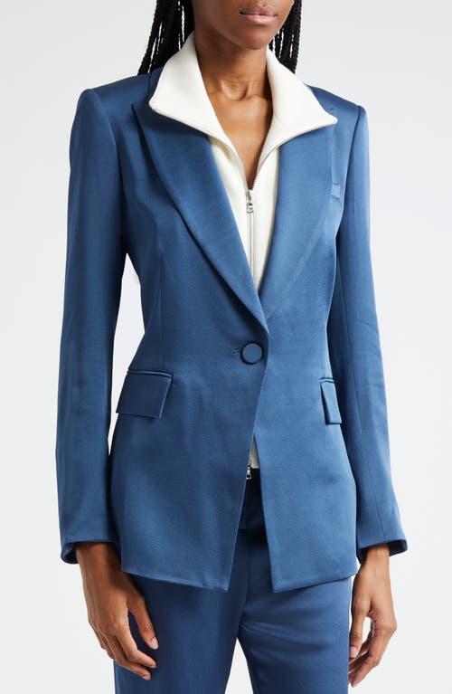 Shop Veronica Beard Long & Lean Dickey Jacket In Blue Stone