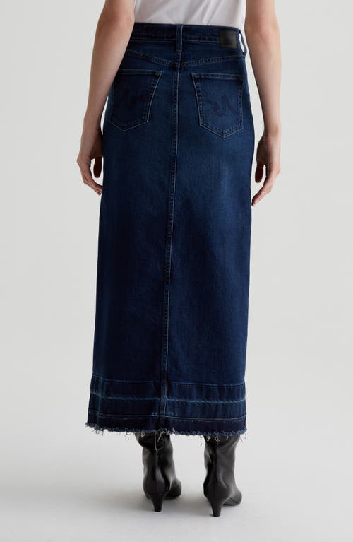 Ag Davina Front Slit Denim Midi Skirt In Midnight Sun