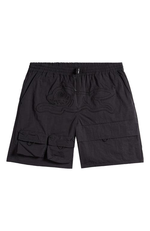 Shop Icecream Pine Nylon Cargo Shorts In Black