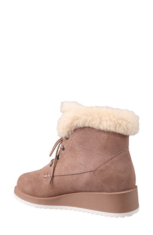Lamo Demi Faux Shearling Wedge Bootie In Earth