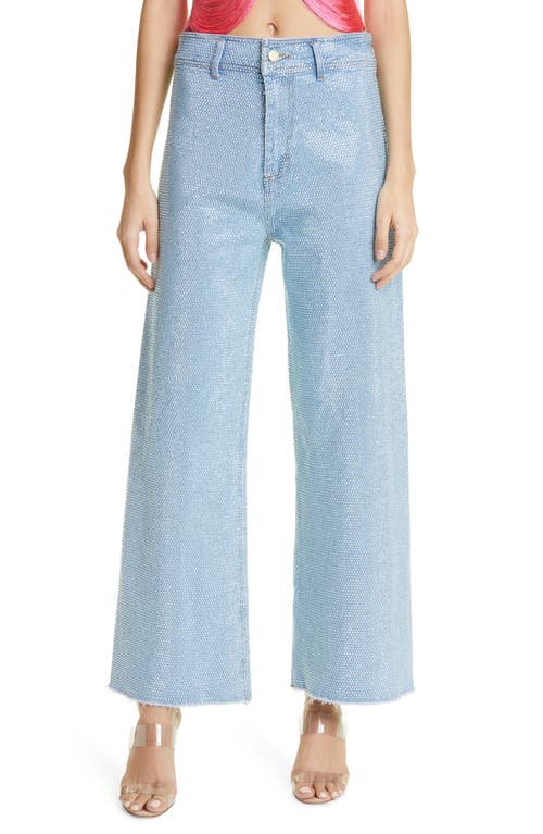 Cult Gaia Zelma Studded High Waist Jeans in Light Blue