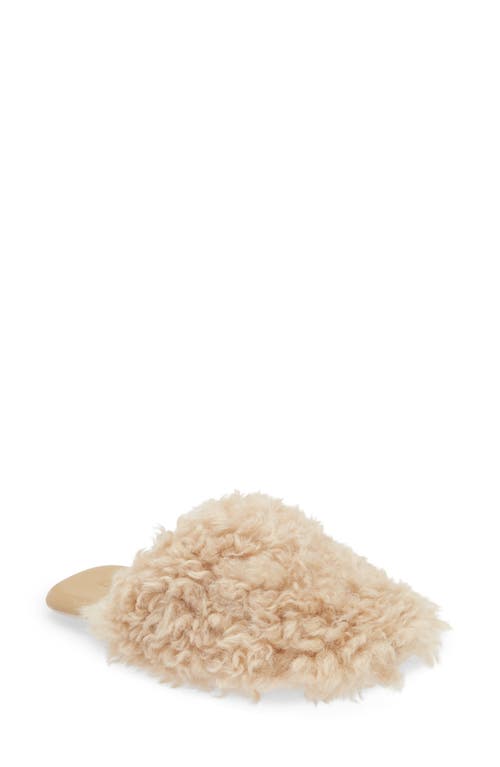 Stand Studio Polly Faux Fur Slipper & Travel Pouch Set Natural Beige at Nordstrom,