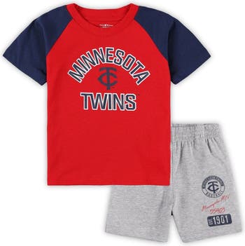 Outerstuff Preschool New York Yankees White/Heather Gray Groundout Baller Raglan T-Shirt & Shorts Set