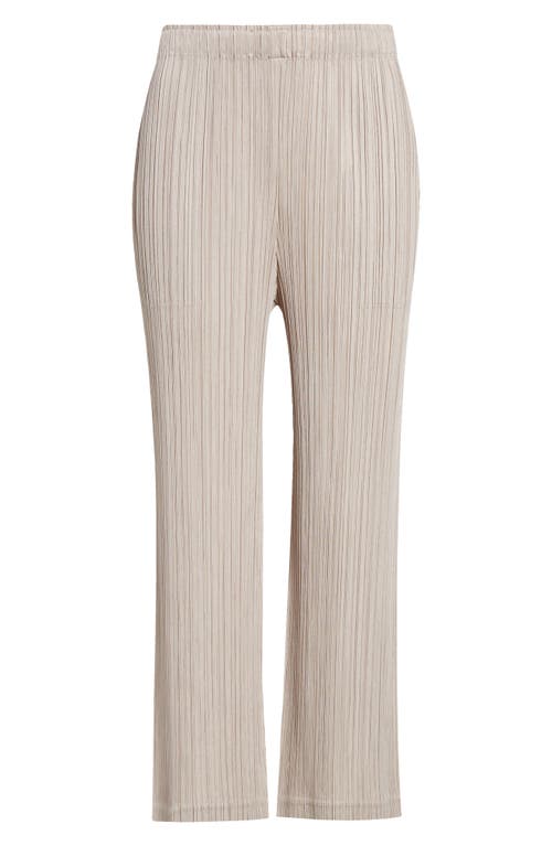 Shop Issey Miyake Pleats Please  Pleated Straight Leg Pants In Light Beige