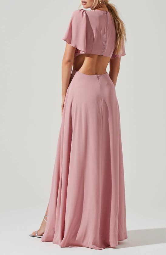 Shop Astr Katrina Back Cutout Maxi Dress In Vintage Rose