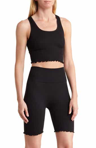  90 Degree By Reflex Ribbed Reversible Cropped Tank Top - Black  - XS : Clothing, Shoes & Jewelry