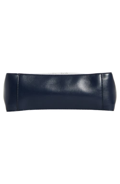 Shop Stella Mccartney Mini Faux Leather Crossbody Bag In 4148 - Denim Blue