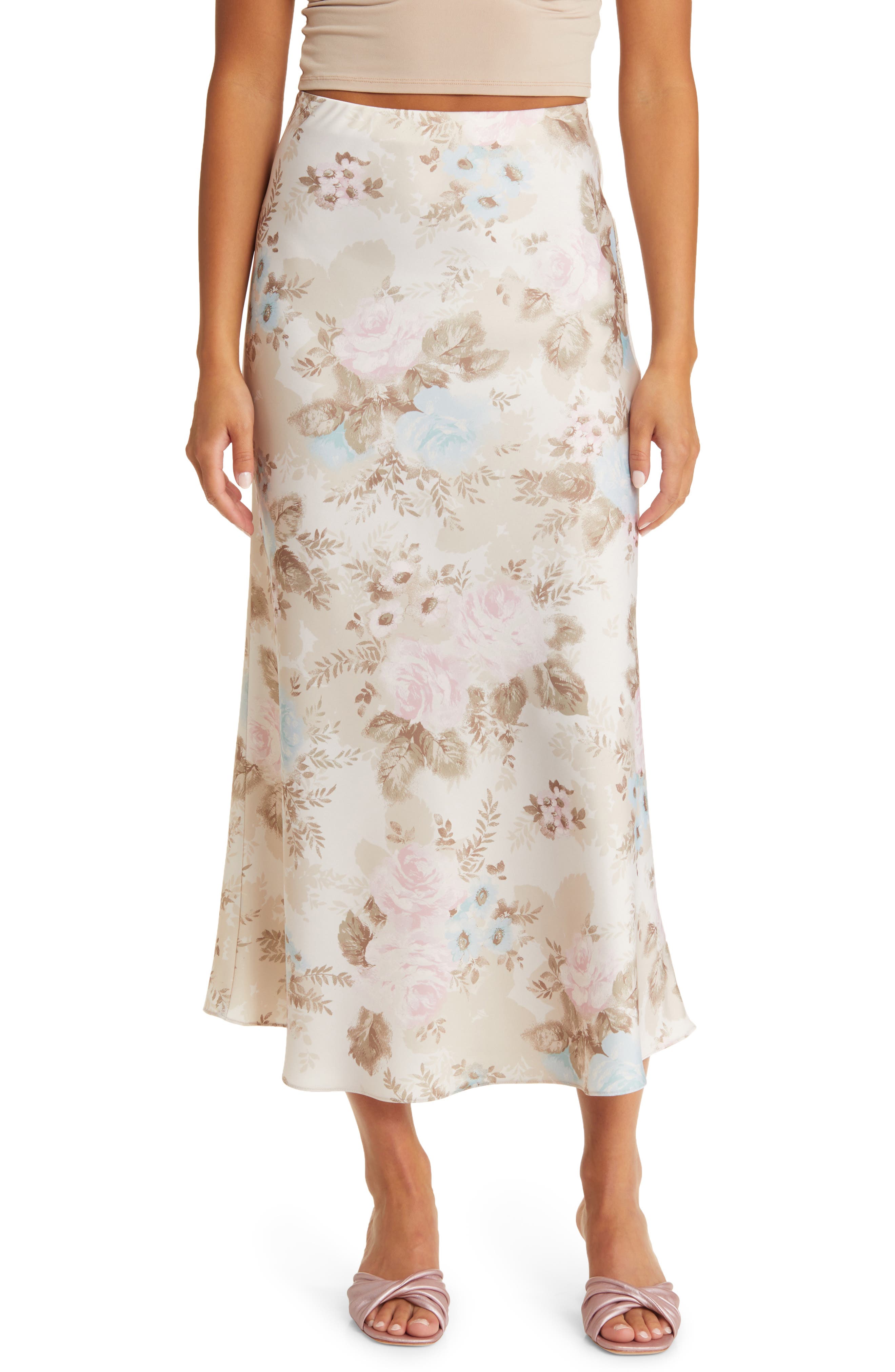 Floral fashion slip skirt