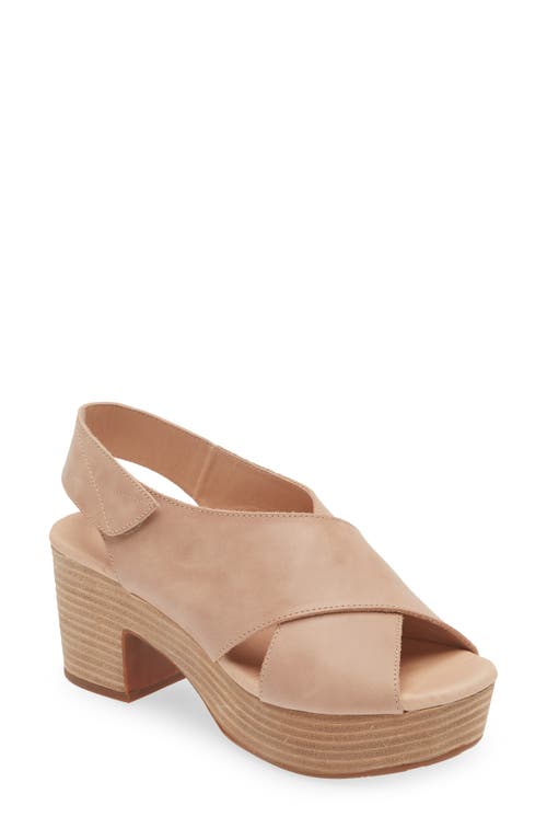 Chocolat Blu Glendora Slingback Platform Sandal Beige Leather at Nordstrom,