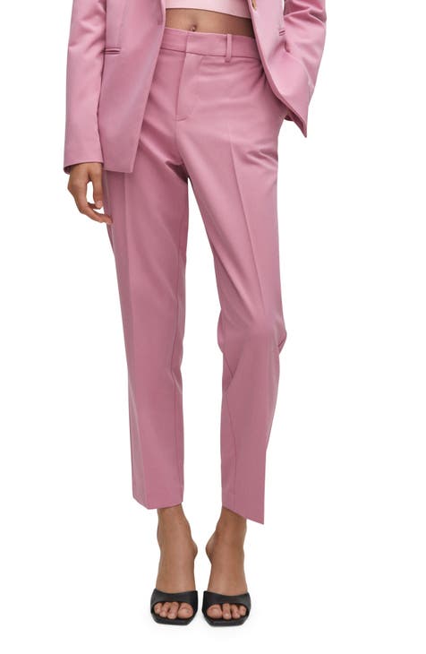 Pink Blazer Trouser Suit for Women, Coral Pantsuit for Women, 3