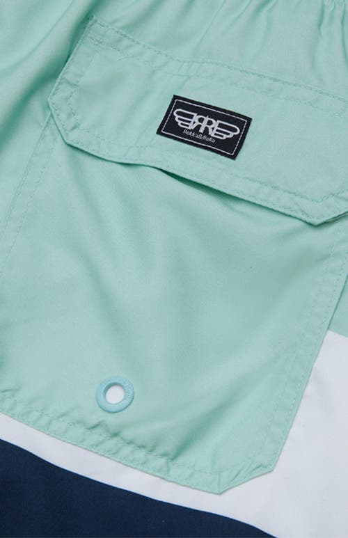 Rokka&rolla All-day Comfort Mesh-lined Swim Trunks In Ice Cold Blue
