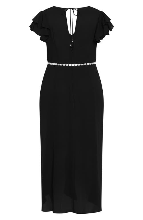 City Chic Enya Faux Wrap Dress In Black