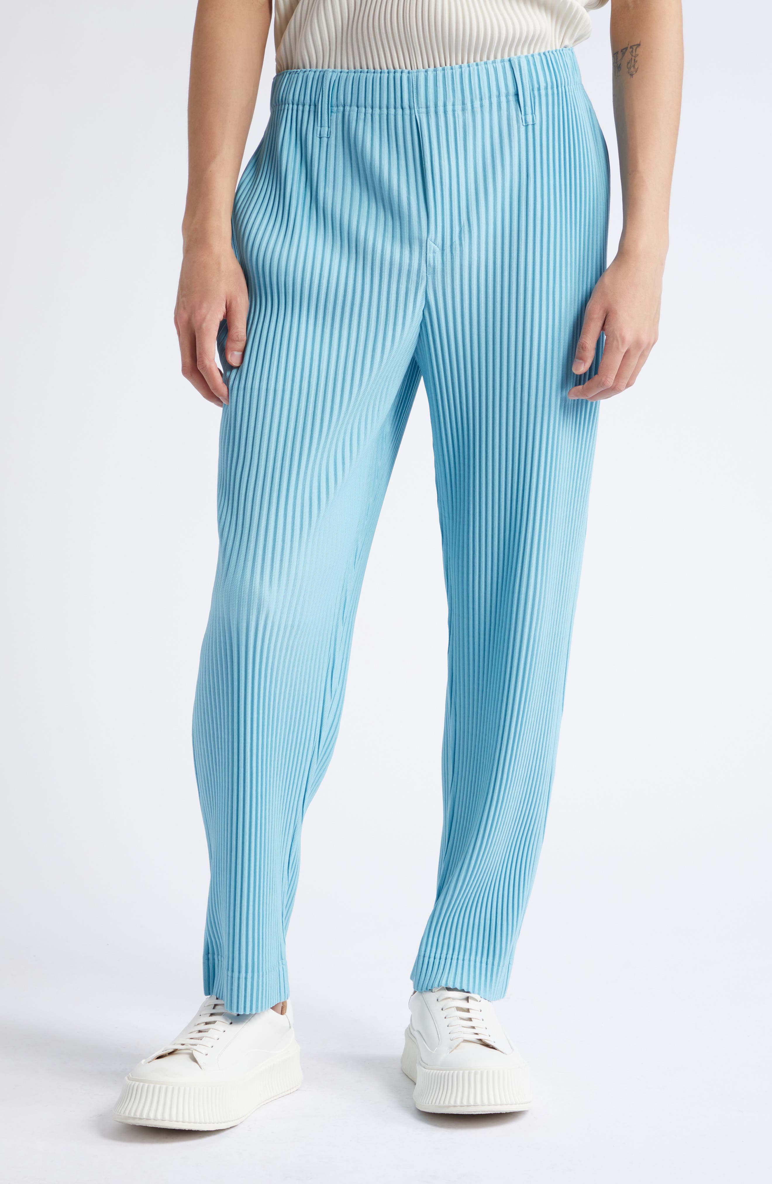 Homme Plissé Issey Miyake Monthly Colors Pleated Pants in 71-Aqua