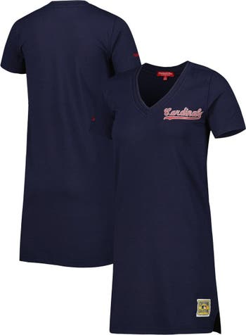 St. Louis Cardinals Mitchell & Ness Women's Cooperstown Collection V-Neck  Dress - Navy