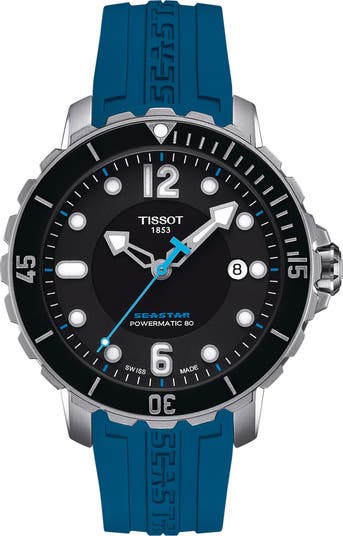 Tissot Seastar Automatic Swiss Silicone Strap Watch 42mm