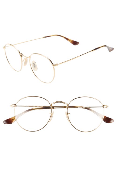 Ray-Ban 50mm Round Optical Glasses in Gold at Nordstrom