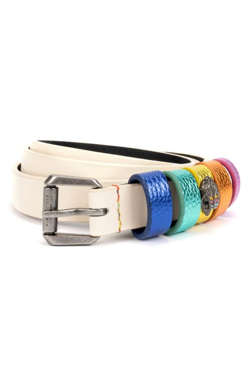 Kurt Geiger London Rainbow Keeper Leather Belt In Multi