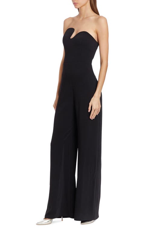 Shop Amanda Uprichard Strapless Puzzle Jumpsuit In Black