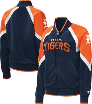 STARTER, Jackets & Coats, Detroit Tigers Starter Jacket Gray Navy Blue  Orange