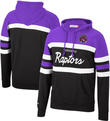 Men's Mitchell & Ness Purple/Black Toronto Raptors Head Coach Pullover  Hoodie 