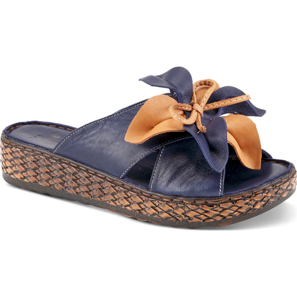 Spring Step Hilary Wedge Slide Sandal In Navy