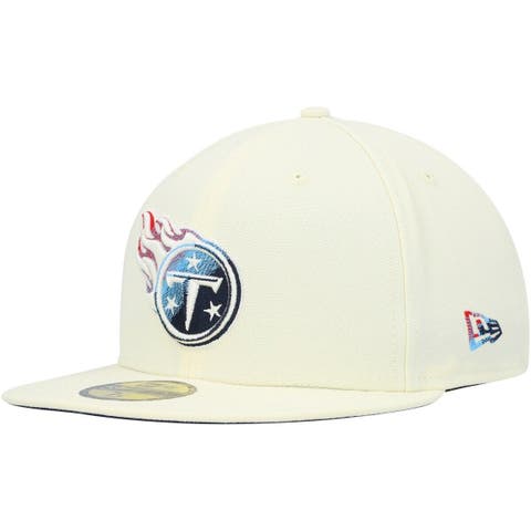 Men's New Era Cream Houston Texans Chrome Color Dim 59FIFTY Fitted Hat