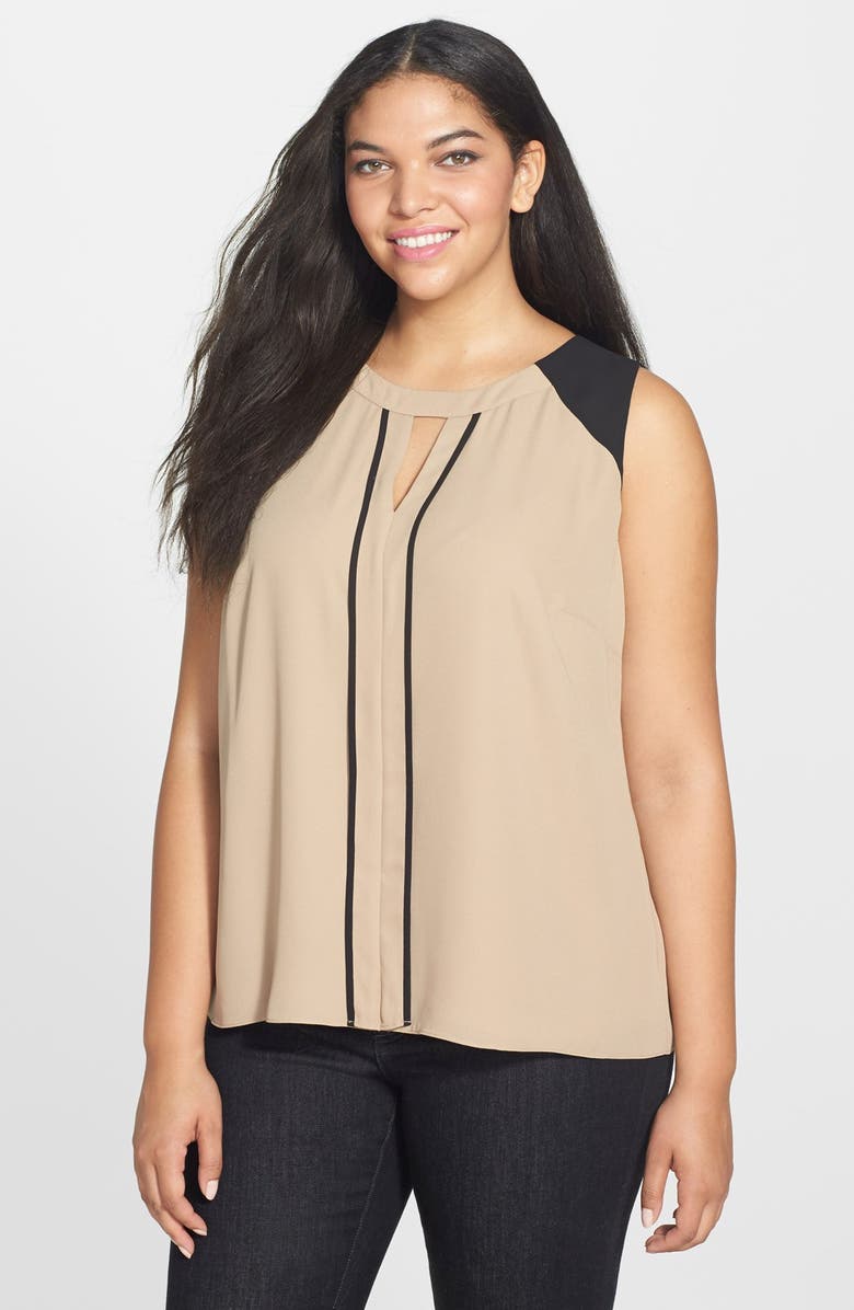 Vince Camuto Colorblock Sleeveless Blouse (Plus Size) | Nordstrom