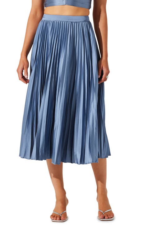 Blue pleated skirt next best sale