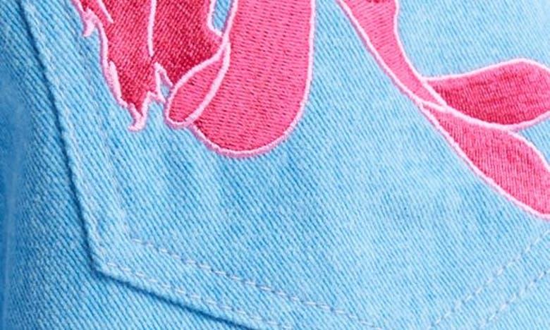 Marshall Columbia X Disney 'the Little Mermaid' High Waist Embroidered Denim Shorts In Blue