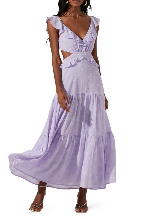 ASTR the Label Ruffle Cutout Maxi Dress in Lilac