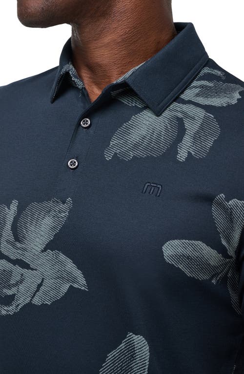 Shop Travismathew Tropical Tour Floral Cotton Blend Polo In Total Eclipse