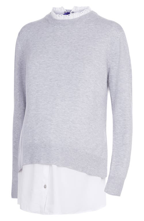 SERAPHINE SERAPHINE LAYERED LACE TRIM MATERNITY/NURSING SWEATER 