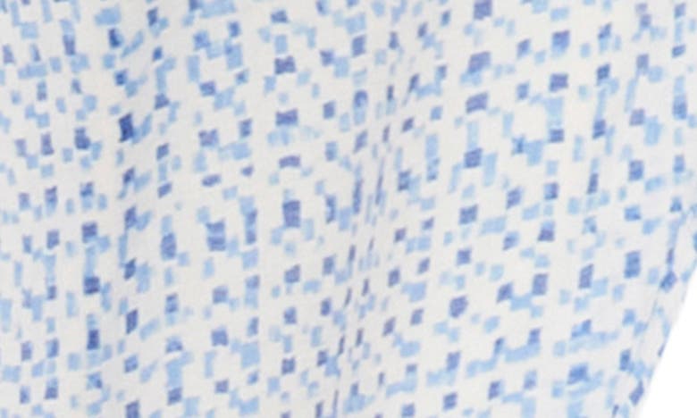 Shop Vince Camuto Geometric Print Smocked Waist Midi Dress In Airy Blue