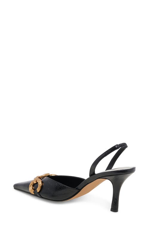 Shop Dolce Vita Haylee Slingback Pointed Toe Pump In Midnight Crinkle Patent