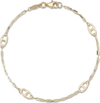 14kt Yellow Gold Monogram Chain Bracelet