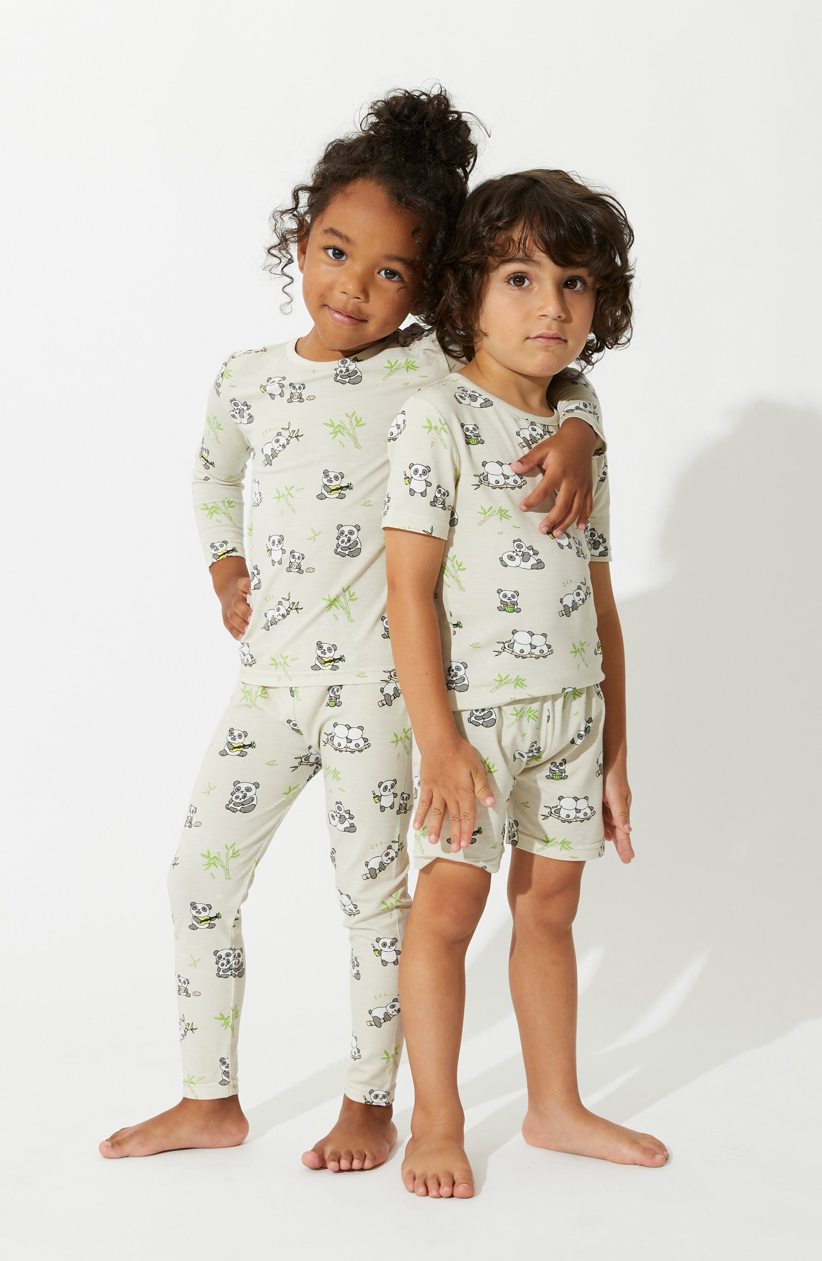 Bellabu Bear Kids' Panda Bear Fitted TwoPiece Short Pajamas Nordstrom