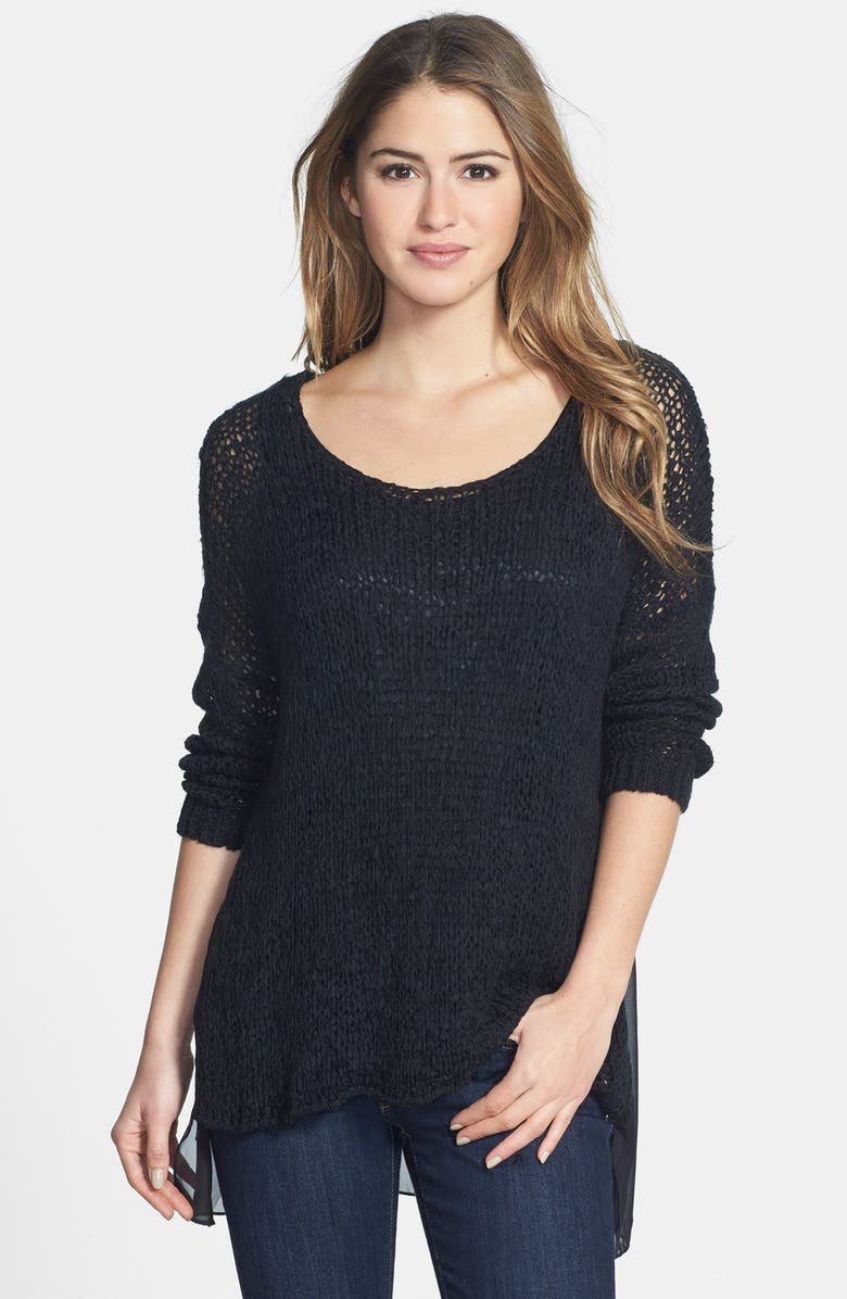 Fever Woven Back High-Low Sweater | Nordstrom
