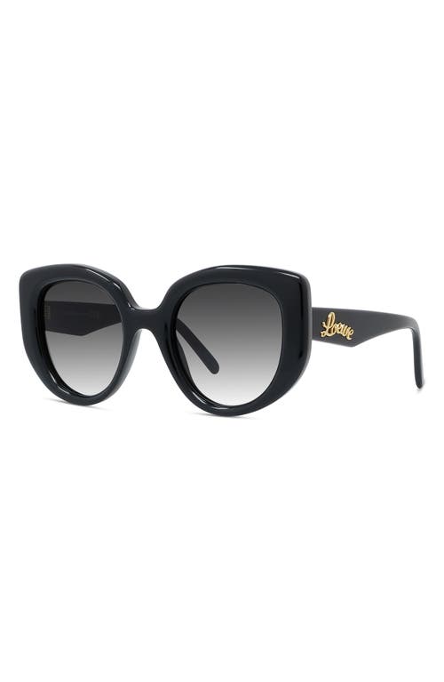 Shop Loewe Curvy 49mm Gradient Butterfly Sunglasses In Shiny Black/gradient Smoke